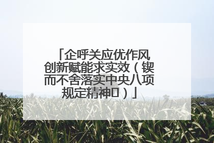 企呼关应优作风 创新赋能求实效（锲而不舍落实中央八项规定精神⑭）