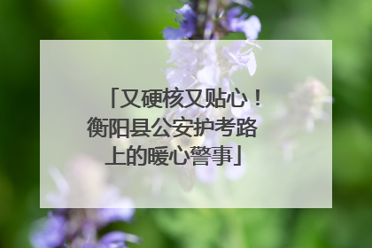 又硬核又贴心！衡阳县公安护考路上的暖心警事