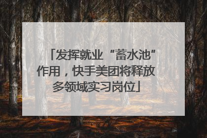 发挥就业“蓄水池”作用，快手美团将释放多领域实习岗位