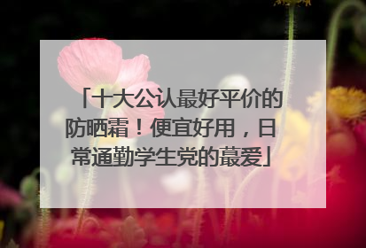 十大公认最好平价的防晒霜！便宜好用，日常通勤学生党的蕞爱