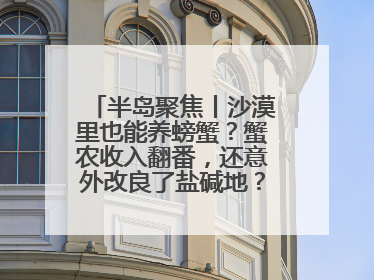 半岛聚焦丨沙漠里也能养螃蟹？蟹农收入翻番，还意外改良了盐碱地？咋做到的？