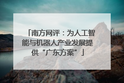 南方网评：为人工智能与机器人产业发展提供“广东方案”