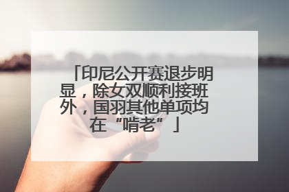 印尼公开赛退步明显，除女双顺利接班外，国羽其他单项均在“啃老”