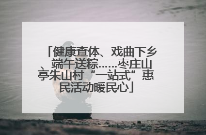 健康查体、戏曲下乡、端午送粽……枣庄山亭朱山村“一站式”惠民活动暖民心