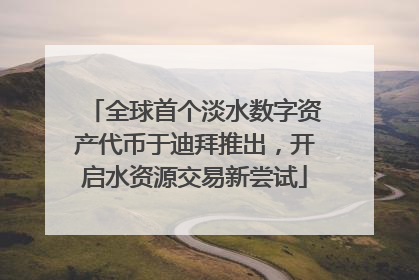 全球首个淡水数字资产代币于迪拜推出，开启水资源交易新尝试