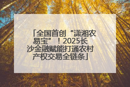 全国首创“潇湘农易宝”！2025长沙金融赋能打通农村产权交易全链条