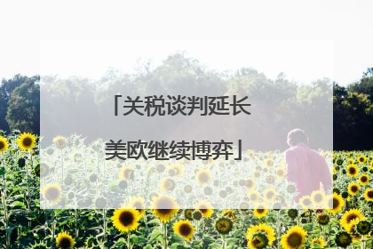 关税谈判延长 美欧继续博弈