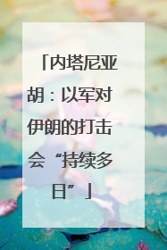 内塔尼亚胡：以军对伊朗的打击会“持续多日”