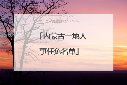 内蒙古一地人事任免名单