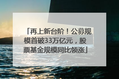 再上新台阶！公募规模首破33万亿元，股票基金规模同比领涨