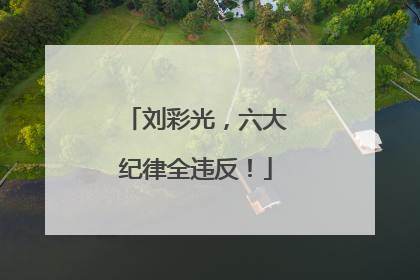 刘彩光，六大纪律全违反！
