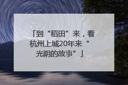 到“稻田”来，看杭州上城20年来“光阴的故事”