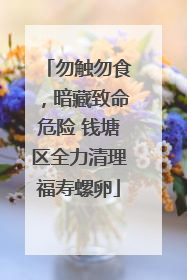 勿触勿食，暗藏致命危险 钱塘区全力清理福寿螺卵