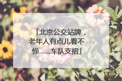北京公交站牌，老年人有点儿看不懂……车队支招
