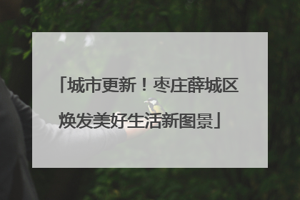 城市更新！枣庄薛城区焕发美好生活新图景