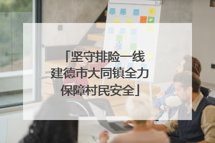 坚守排险一线 建德市大同镇全力保障村民安全
