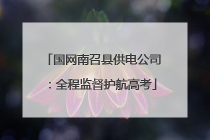 国网南召县供电公司：全程监督护航高考