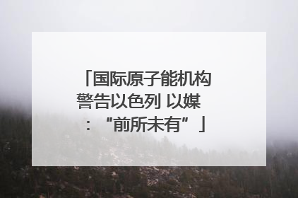 国际原子能机构警告以色列 以媒：“前所未有”