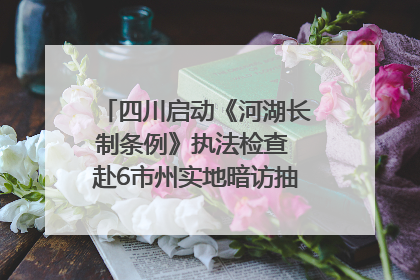四川启动《河湖长制条例》执法检查 赴6市州实地暗访抽查｜四川人大之声