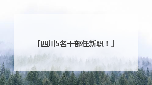 四川5名干部任新职！