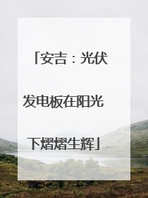 安吉：光伏发电板在阳光下熠熠生辉