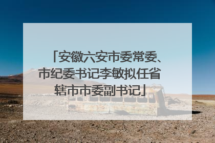 安徽六安市委常委、市纪委书记李敏拟任省辖市市委副书记