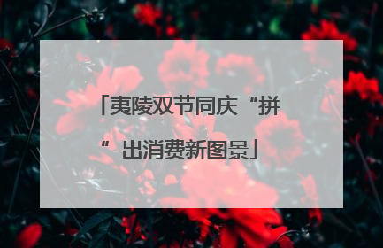 夷陵双节同庆“拼”出消费新图景