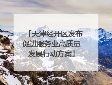 天津经开区发布促进服务业高质量发展行动方案