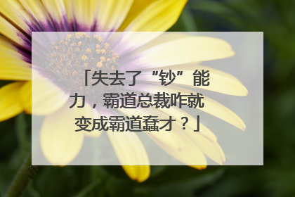 失去了“钞”能力，霸道总裁咋就变成霸道蠢才？