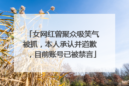 女网红曾聚众吸笑气被抓，本人承认并道歉，目前账号已被禁言