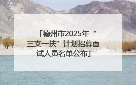 德州市2025年“三支一扶”计划招募面试人员名单公布