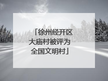 徐州经开区大庙村被评为全国文明村