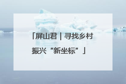 屏山君｜寻找乡村振兴“新坐标”