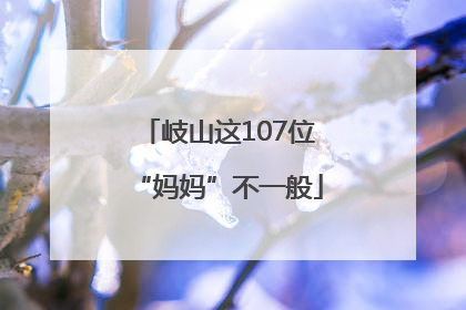 岐山这107位“妈妈”不一般