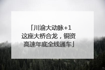 川渝大动脉+1 这座大桥合龙，铜资高速年底全线通车