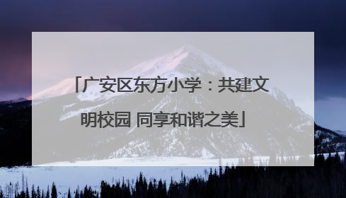 广安区东方小学：共建文明校园 同享和谐之美
