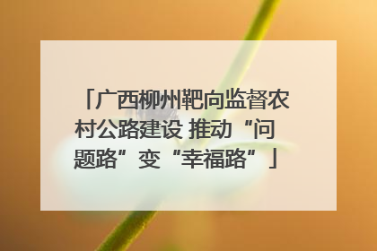广西柳州靶向监督农村公路建设 推动“问题路”变“幸福路”