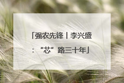 强农先锋丨李兴盛：“芯”路三十年