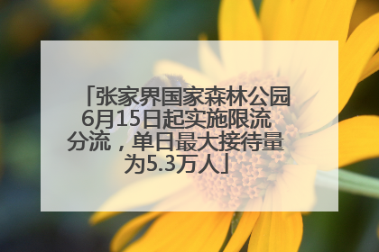 张家界国家森林公园6月15日起实施限流分流，单日最大接待量为5.3万人