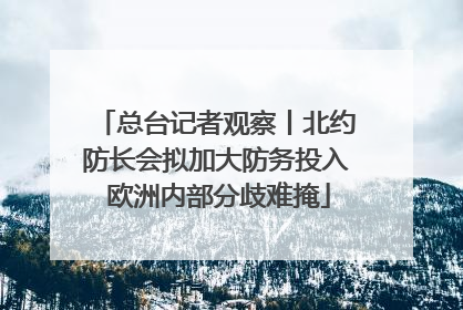 总台记者观察丨北约防长会拟加大防务投入 欧洲内部分歧难掩
