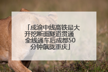 成渝中线高铁最大开挖断面隧道贯通 全线通车后成都50分钟飙拢重庆