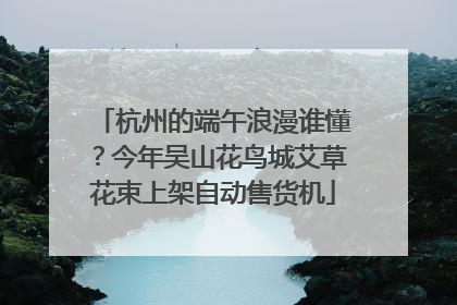 杭州的端午浪漫谁懂？今年吴山花鸟城艾草花束上架自动售货机