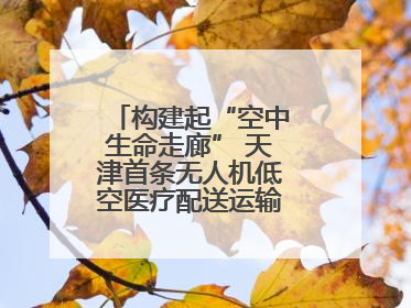 构建起“空中生命走廊” 天津首条无人机低空医疗配送运输专线试飞成功