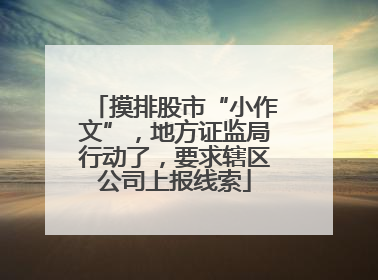 摸排股市“小作文”，地方证监局行动了，要求辖区公司上报线索