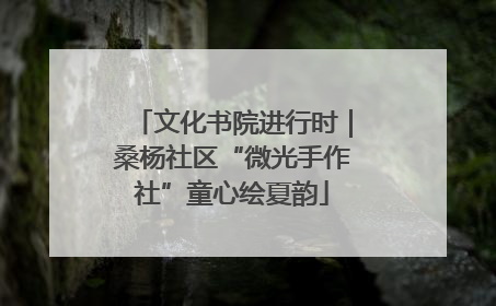 文化书院进行时｜桑杨社区“微光手作社”童心绘夏韵