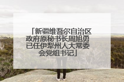 新疆维吾尔自治区政府原秘书长周旭勇已任伊犁州人大常委会党组书记