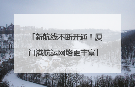 新航线不断开通！厦门港航运网络更丰富