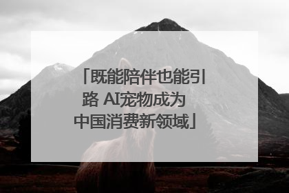 既能陪伴也能引路 AI宠物成为中国消费新领域