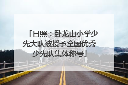 日照：卧龙山小学少先大队被授予全国优秀少先队集体称号