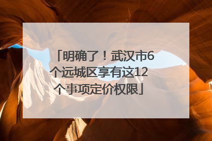 明确了！武汉市6个远城区享有这12个事项定价权限